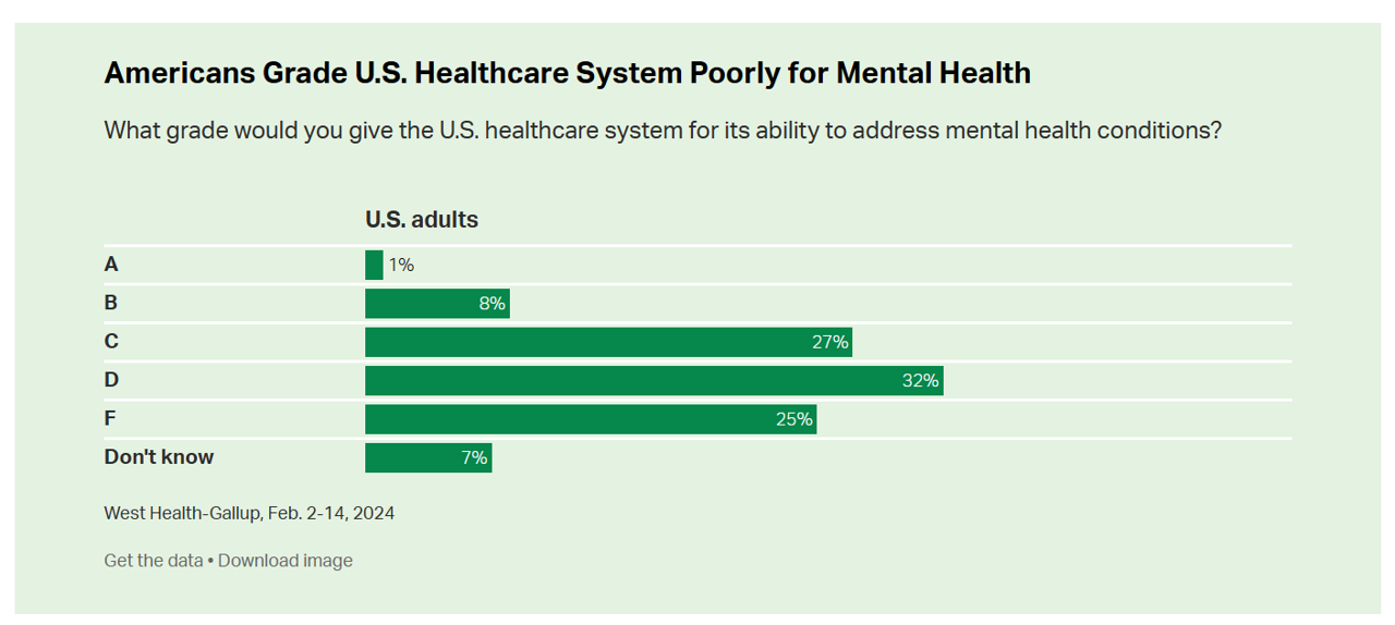 Most Americans See Rise of Mental Health Issues, Poorly Treated by the ...