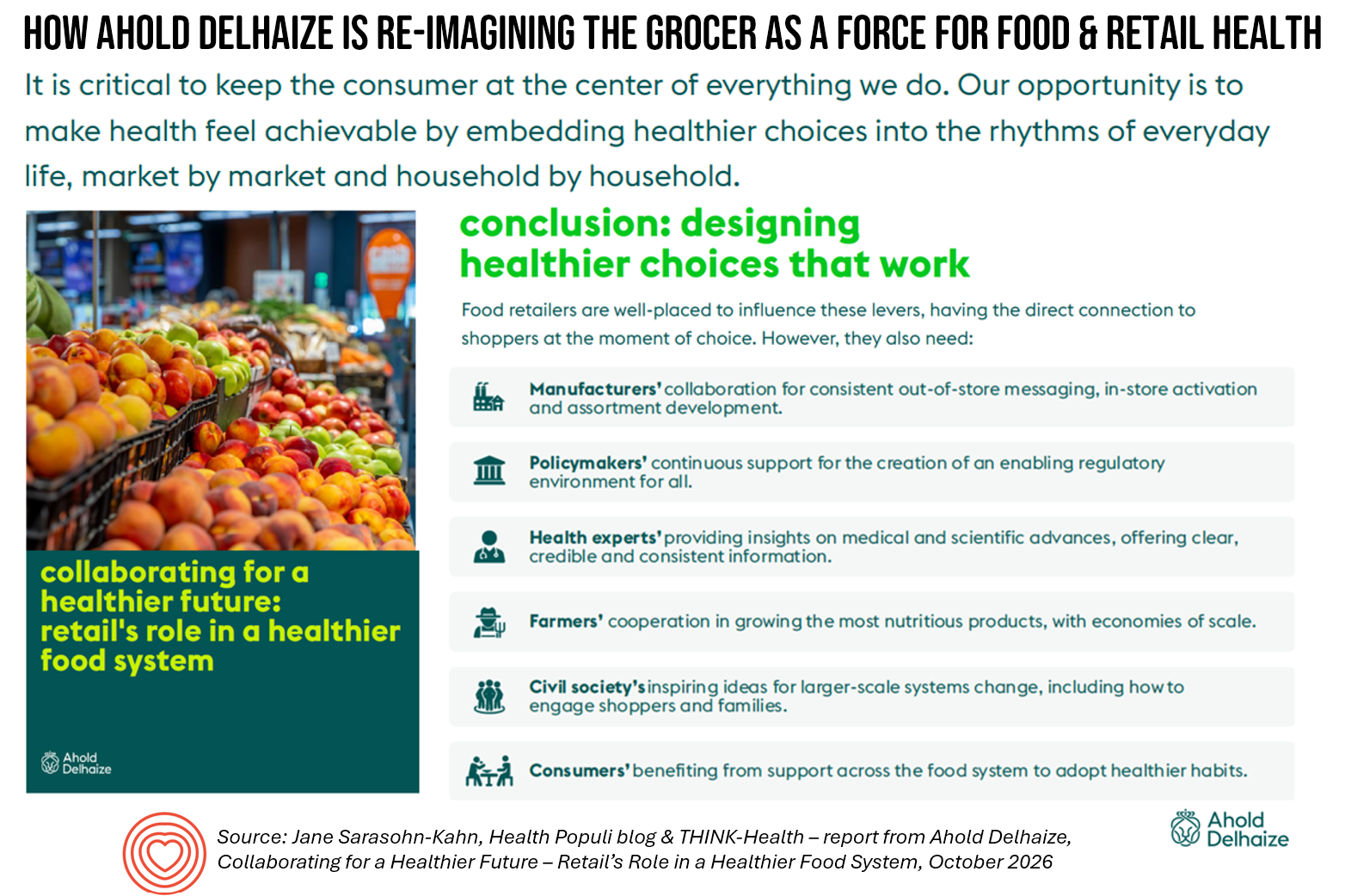 healthpopuli.com - Jane Sarasohn-Kahn - Food As the Universal Prescription for Health with the Grocer in the Health/Care Ecosystem - Learning from Ahold Delhaize